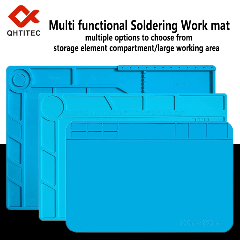 Soldering Station Mat Silicone Work Mat Heat Resistant 932°F Anti-Static Magnetic Mat Multifunctional BGA Phone Watch Repair Pad