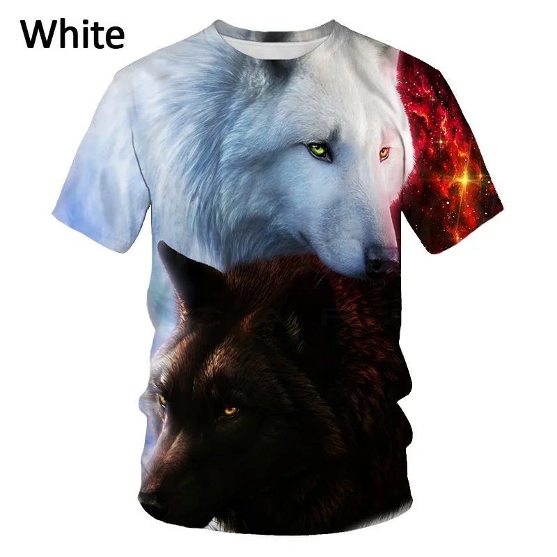 Fashion 3D Wolf Printed T Shirts for Men/women Personality Cool Printing Graphic Tee Shirt Short Sleeve T-shirt