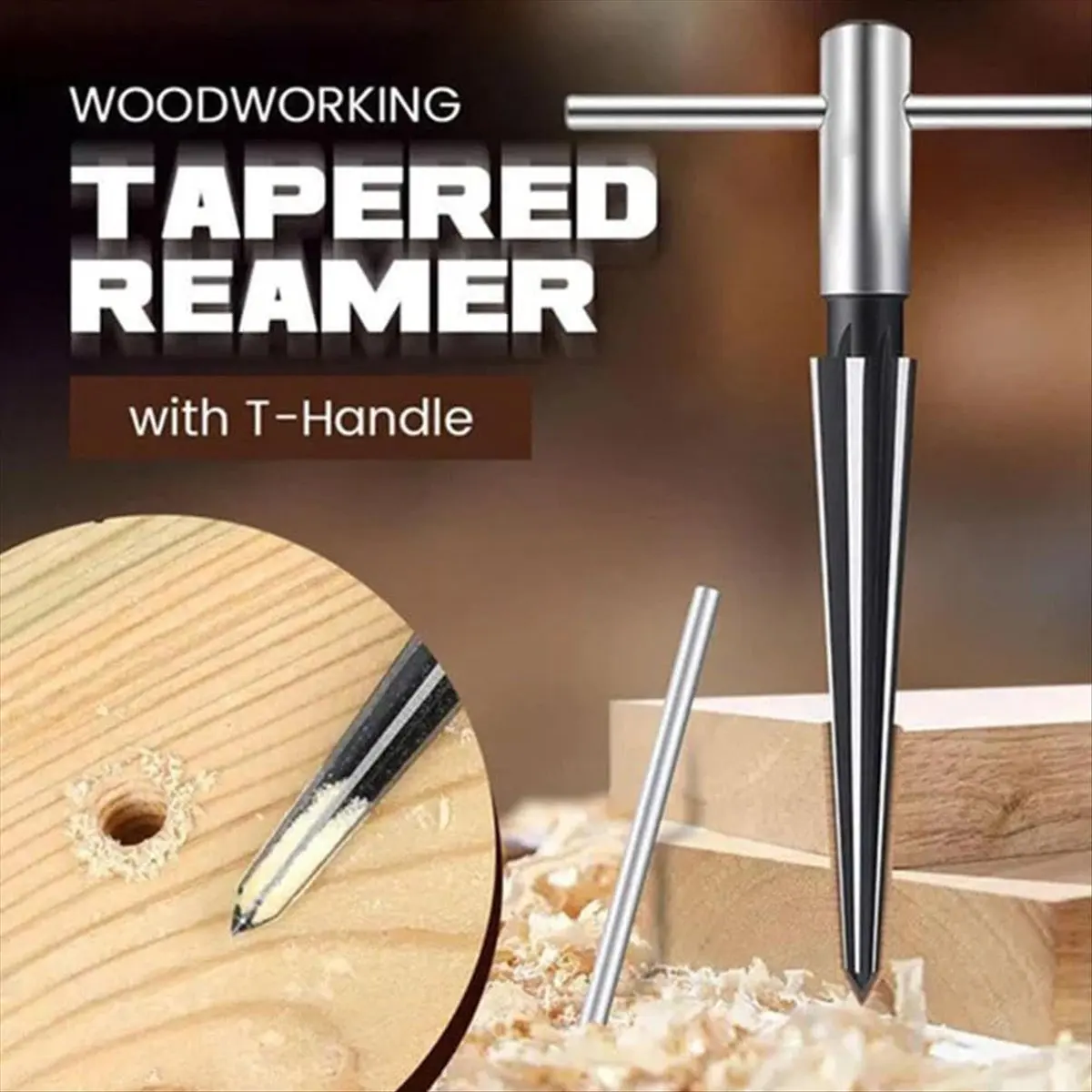 2Pcs T Handle Taper Reamer ,Reamers Tool Round Handle AC79