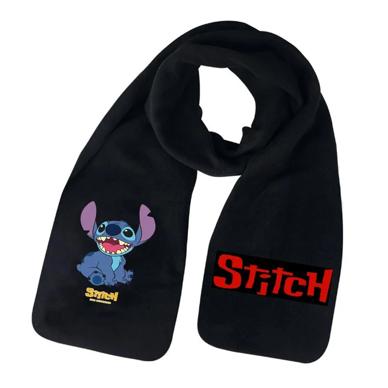 Disney Stitch Scarf Cartoon Anime Boys Scarf Warm Snood Girls Warm Polar Fleece Scarf Pikachu Kids Christmas Gift