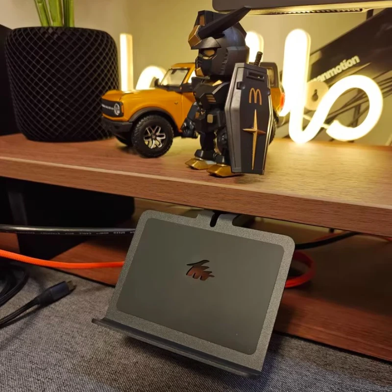

Minimalist Monitor Stand Riser, Multi-Functional Desktop Shelf, Phone Tablet Holder, Office Desk Organizer Shelf