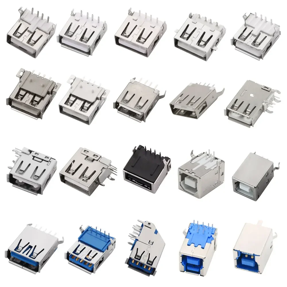 Hot Sale USB Type A Standard Port Female Solder Jacks Connector PCB Socket USB-A type USB Female type B USB Connector