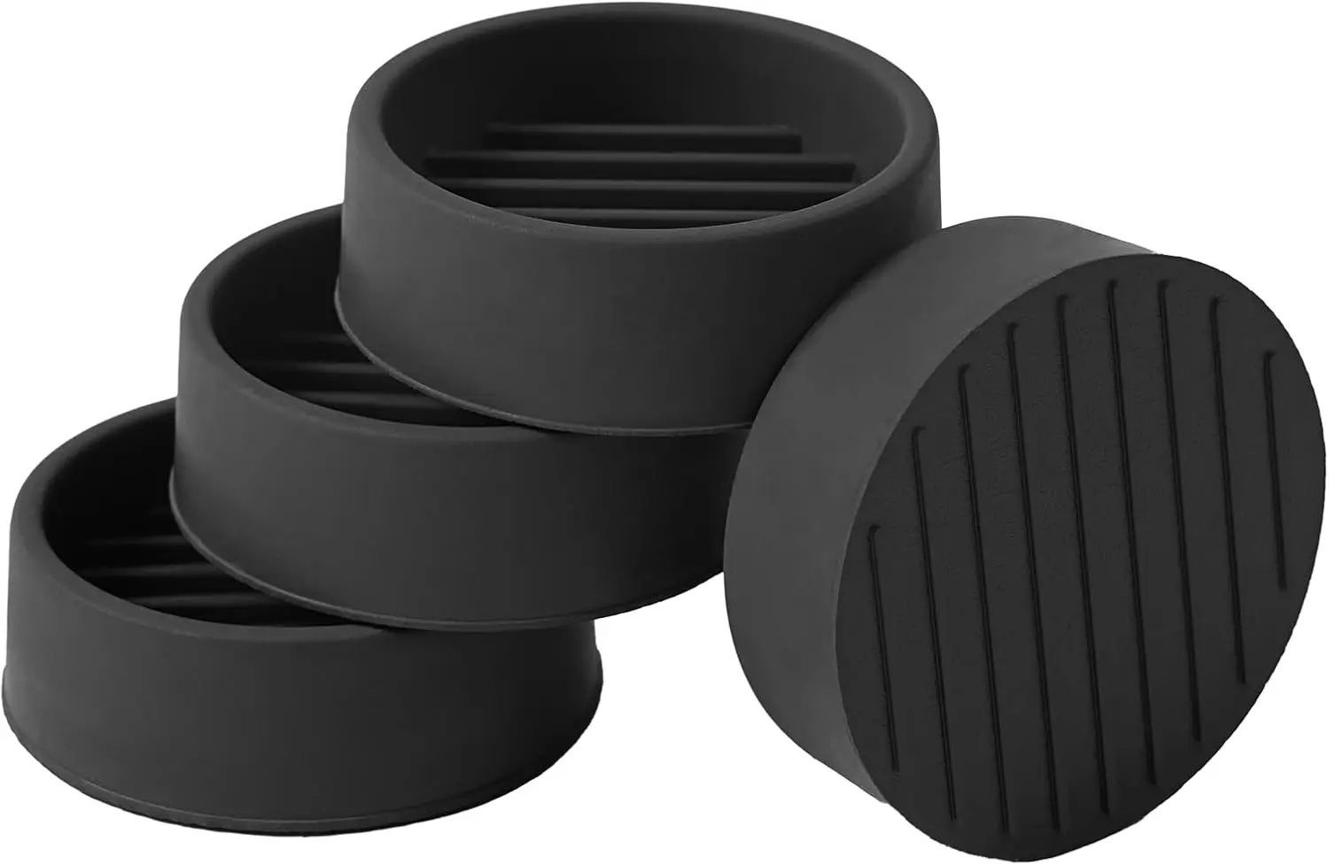 

1.5x1.5 Round Rubber Furniture Caster Cups, Anti-Sliding Furniture Pads Bed Stopper Floor Protectors with Grip - Protect Any Flo