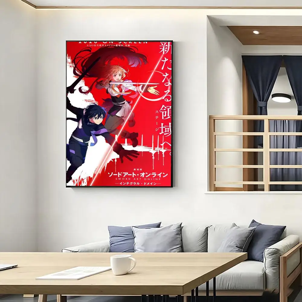 Rastar Sword Art Online KiritoAsunaAnime Poster Poster HD Self Adhesive Waterproof Wall Art Ideal For Home Office Dorm Bedroom G