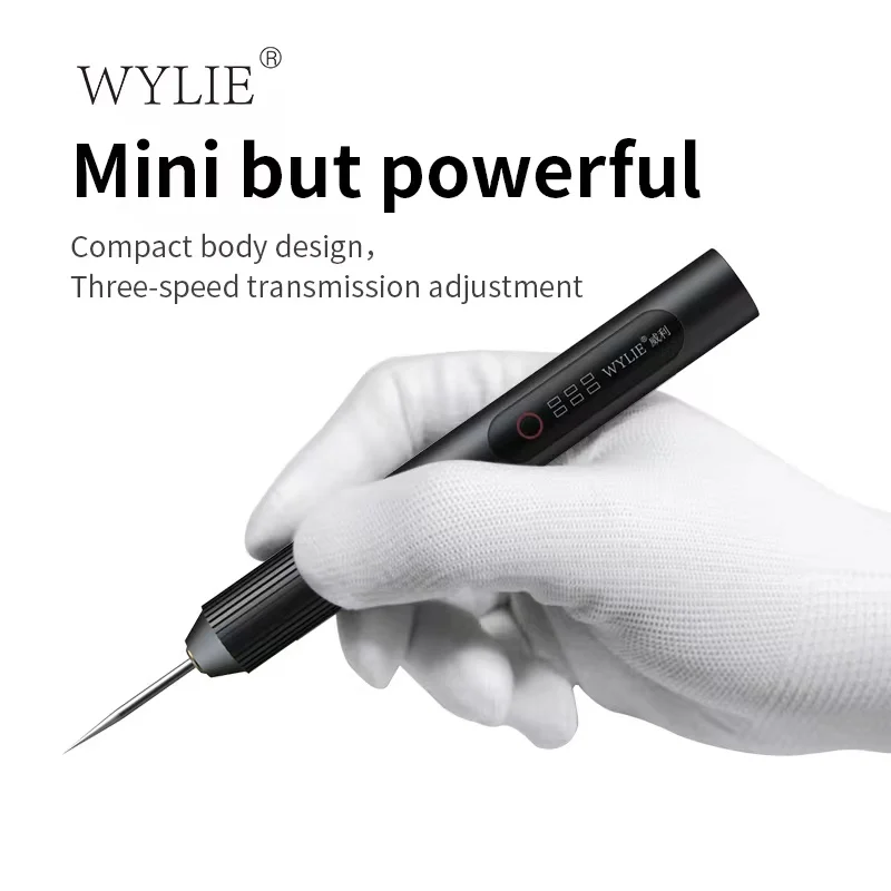 WYLIE Smart Electric Sanding Grinding pen for Mobile Chips Polishing/ 9 pieces Polish tips/USB/Type-C Charger/Polishing/Cutting