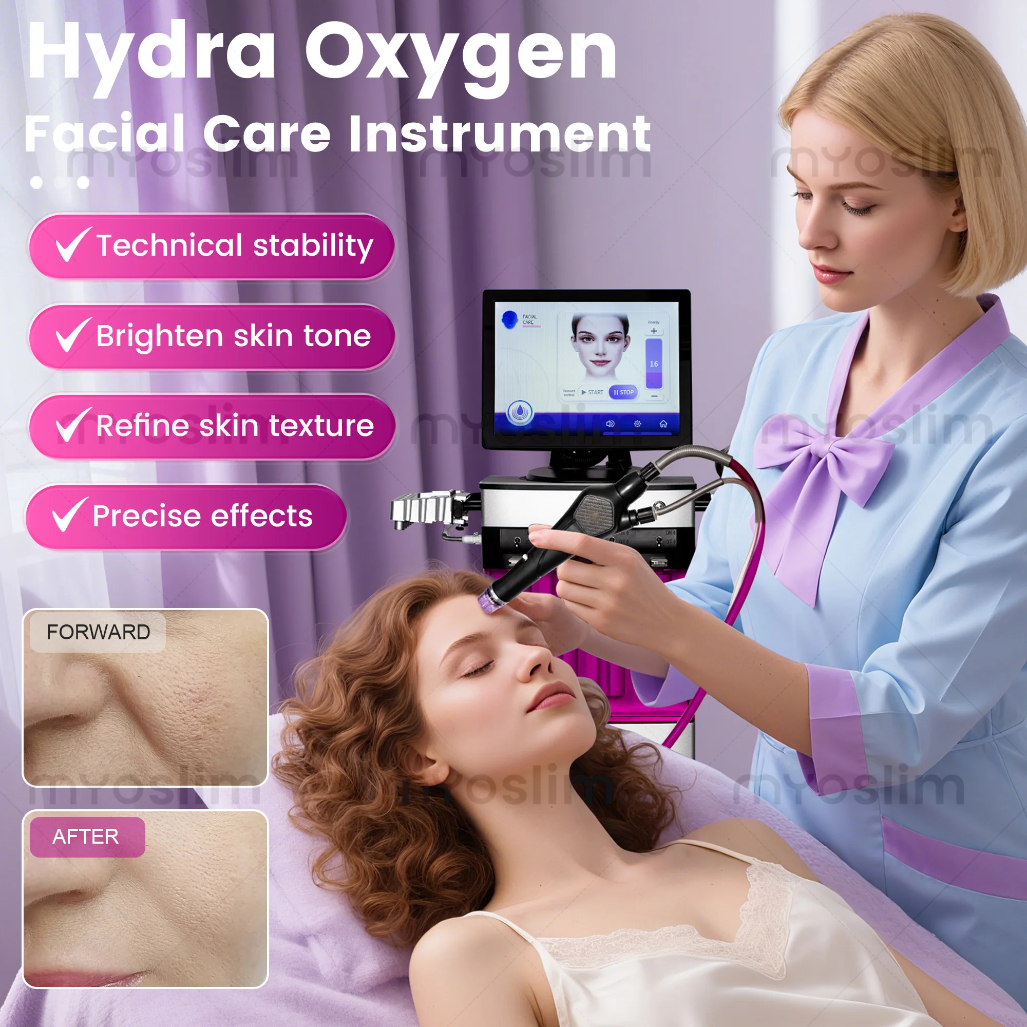 Professional Hydra Oxygen Facial Skin Care System - Deep Cleansing Rejuvenation Blackhead Removal & Lifting Beauty Therapy Kit