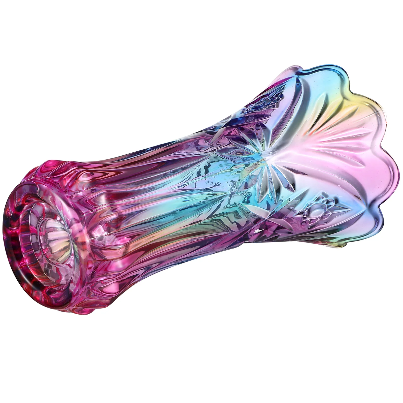 

Creative Glass Vase Stylish Flower and Plant Container Decorative Vase for Living Room Bedroom Office Use Ideal Gift for Friends