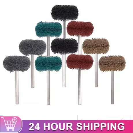 

50pcs Mini Nylon Grinding Head Buffing Brush Scouring Pad Abrasive Polishing Wheel Burr for Rotary Tools/Polishers/Hand Drill