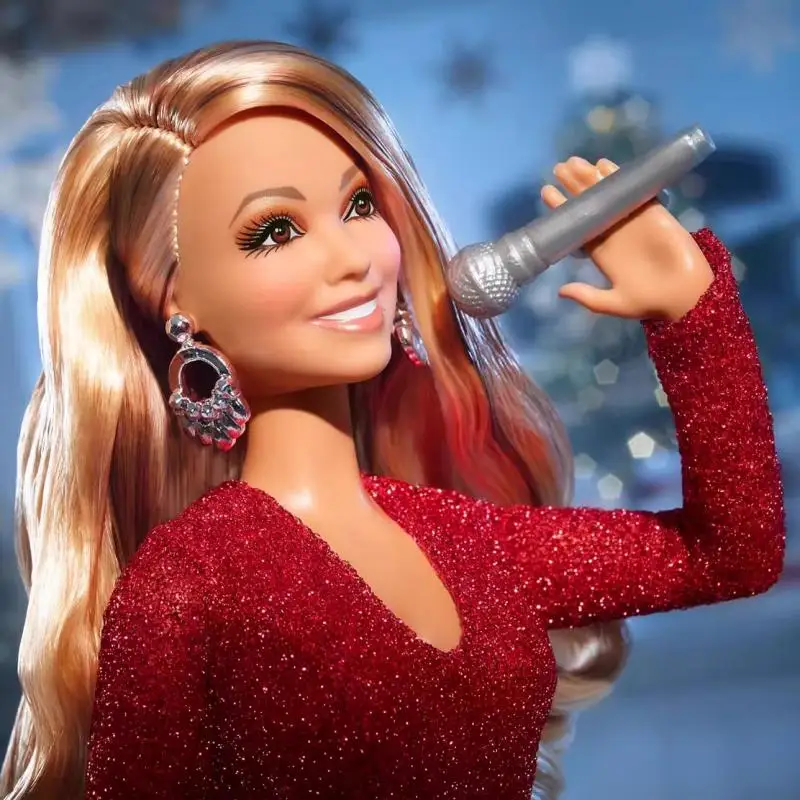 Barbie Doll Time Mariah Carey Holiday Collection Red Sparkling Dress Surprise Christmas Collection Gift Toy