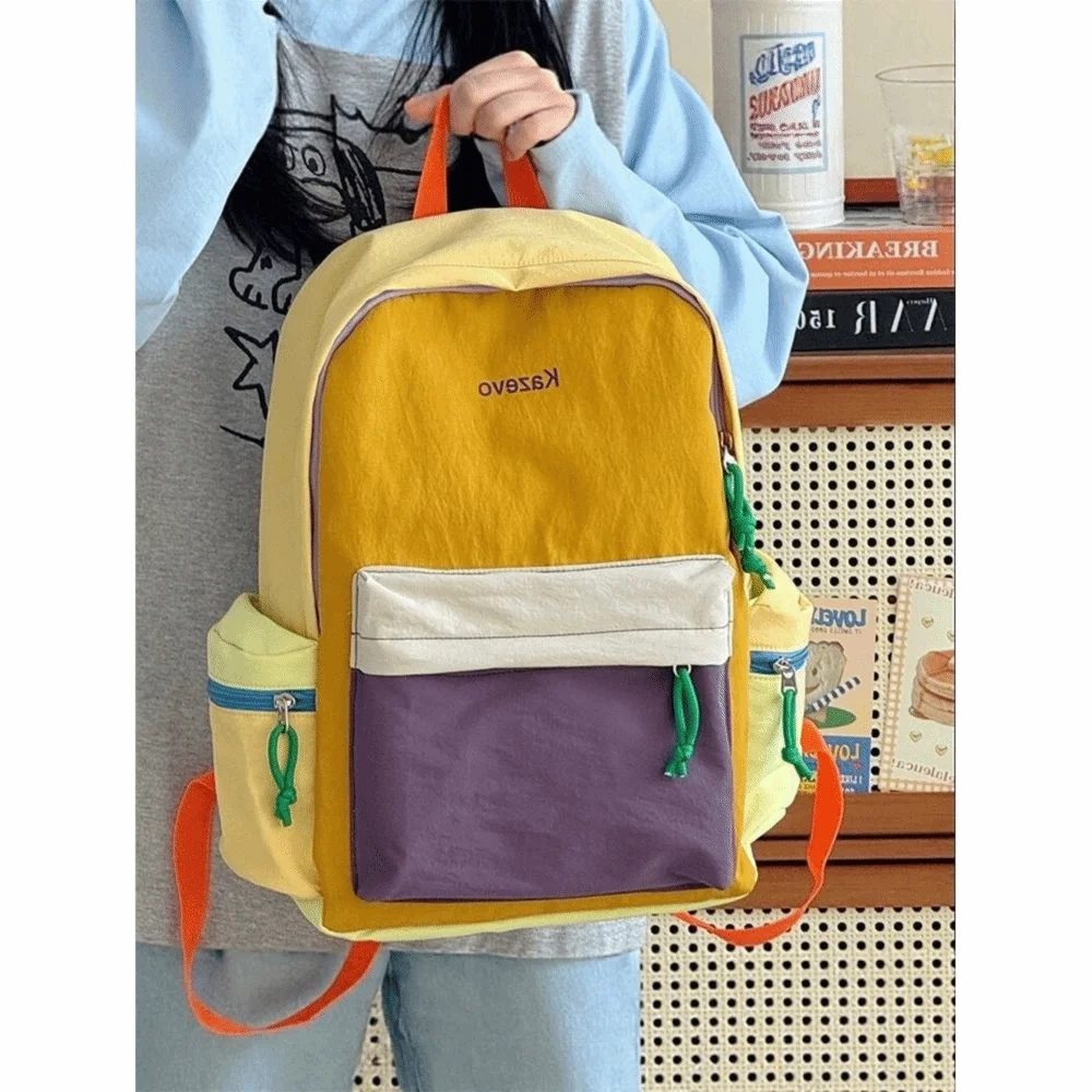 Waterproof Multicolored Backpack Lightweight 20-35L Student School Bag Multi-pocket Layout Laptop Backpack Campus Daily Use