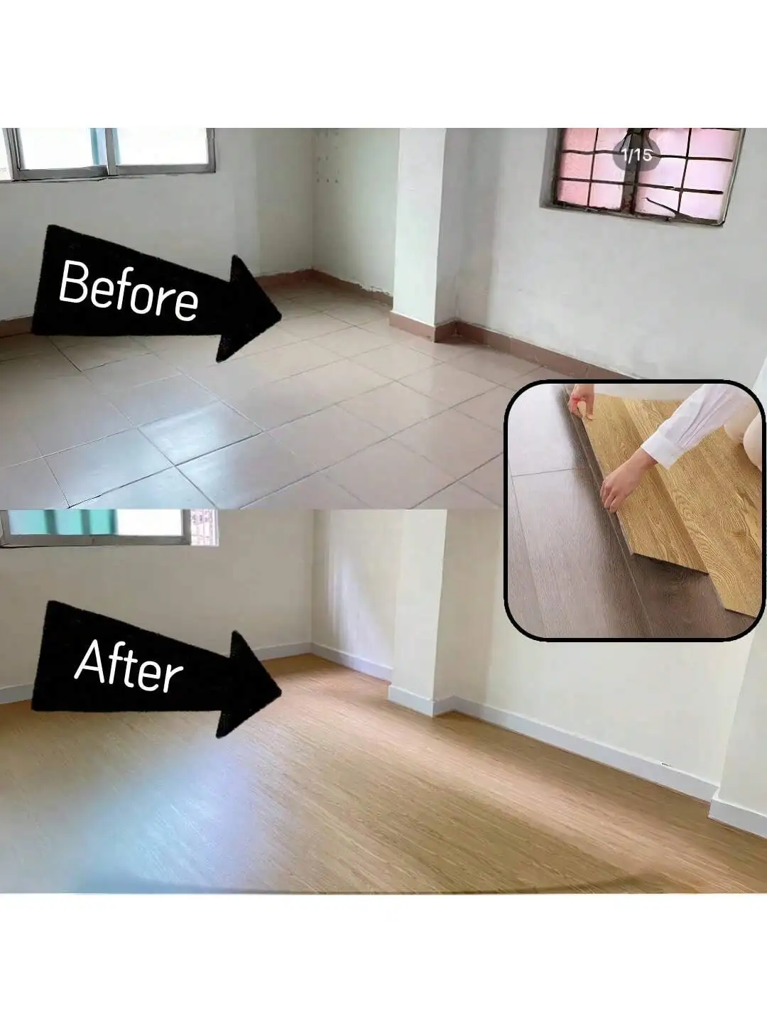 10Pcs 40x15cm PVC Floor Stickers Self-adhesive Stickers Waterproof Thickened Wood Grain Floor Stickers Stickers Living Room