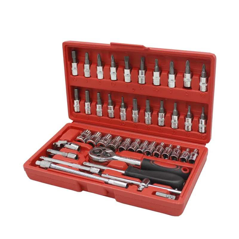 Popular 46 Pcs Screwdriver Tool Kit Multi Purpose Combination Tool Case Precision Socket Set for Auto Repairing