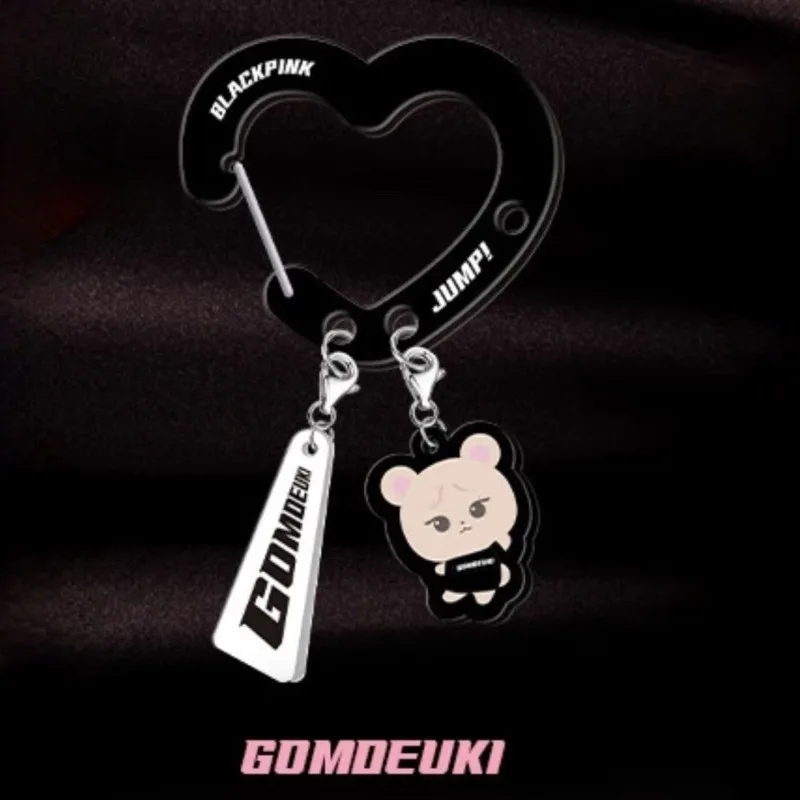 Black Pink Lovely Acrylic Fan‑themed Merchandise Cute Decorative Carabiners Trendy Keychains and Bag Daily Matching view 3