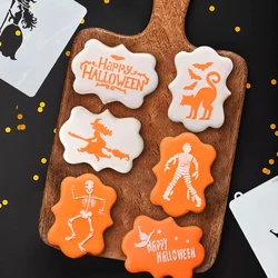 Halloween Cookie Coffee Spray Stencil Template Biscuit Cutter Fondant Cake Mold DIY Halloween Party Decoration Baking Tool Favor