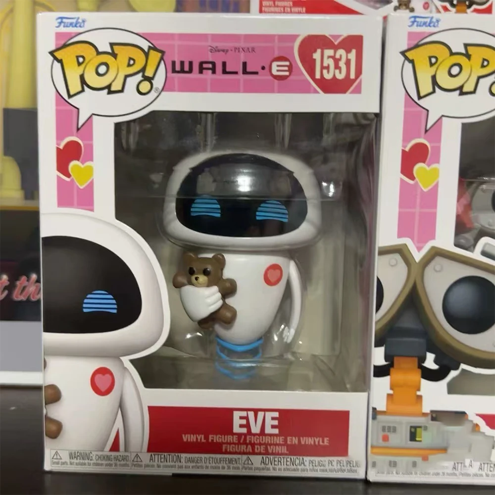 Wall-E & Eve Action Figures Funko Pop Eve#1531 Dolls Toys Desktop Decoration Kawaii Wall-E Model Ornament Valentines Gift