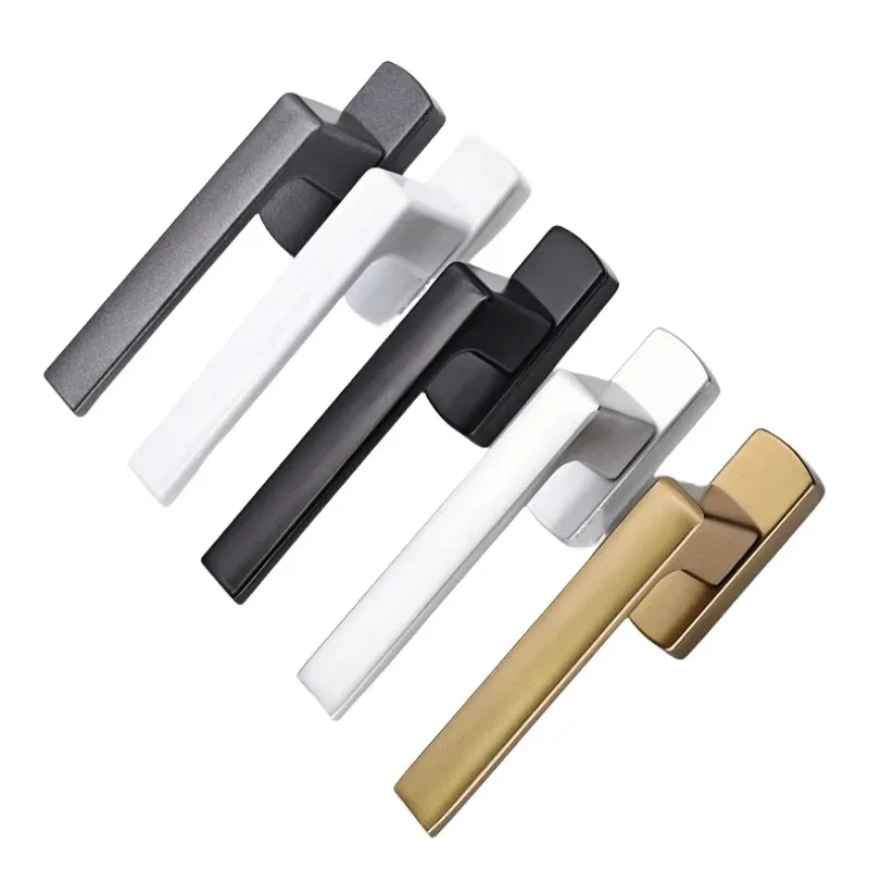 Left & Right Aluminum Alloy External Flat Handle For Thermal Break Doors Windows Building Hardware Casement Window Accessories