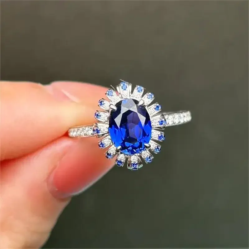 Pirmiana Custom Design 18k White Gold Ring for Women 1.749ct Lab Grown Sapphire And DEF CVD Diamond Jewelry