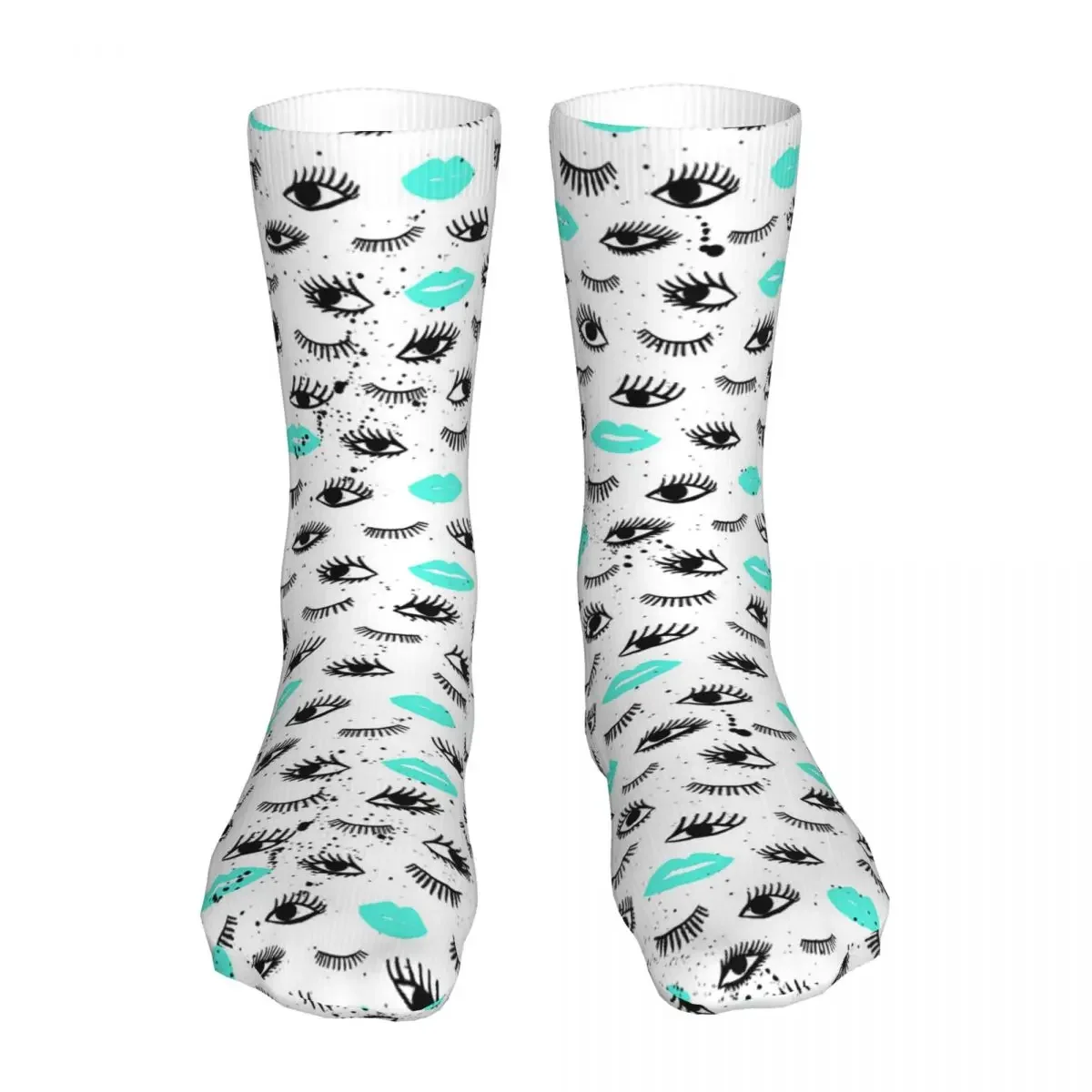 Cartoon Beauty Wink Eyelash Socks Men's Women's Casual Cute Eye Socks Crazy Spring Summer Autumn Winter Socks Gifts