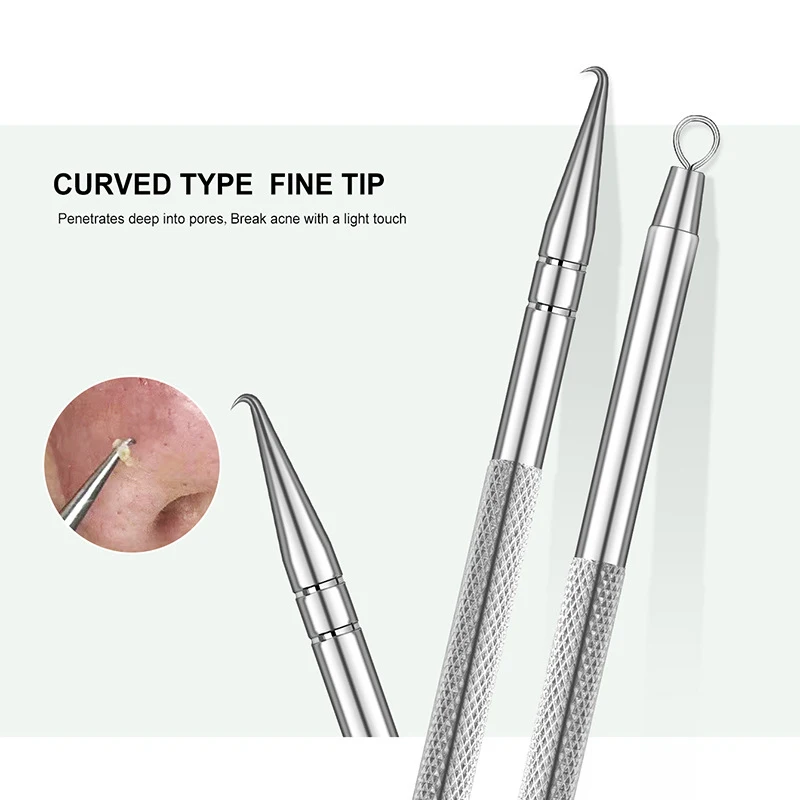 

Blackhead Remover Acne Tool Pimples Removal Needles Extractor Tweezers Pore Cleaner Deep Cleaning Tool