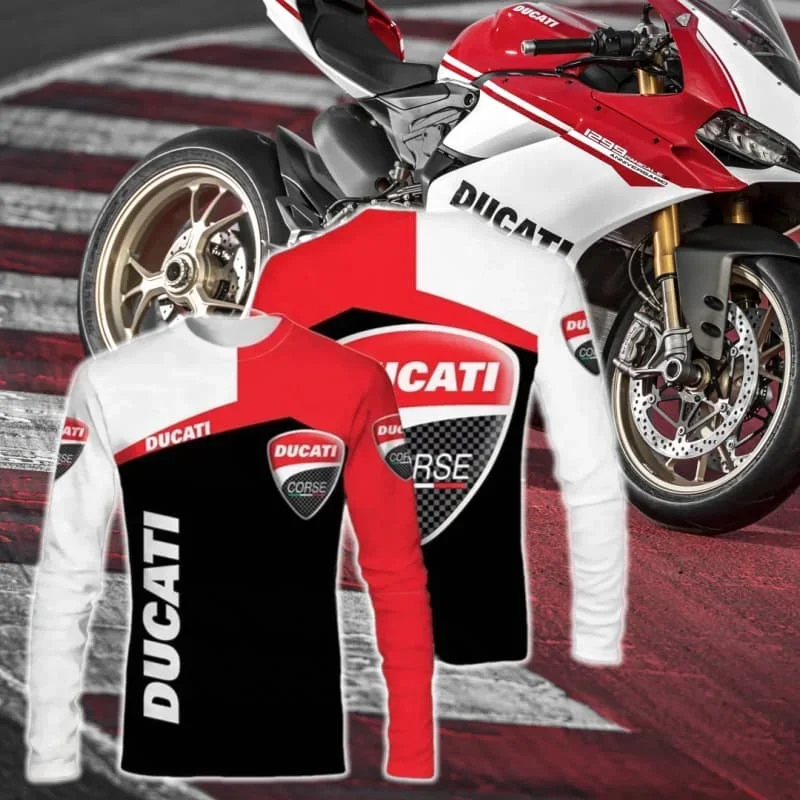 

New Men's Quick-drying Long-sleeved T-shirt Ducati Motorcycle Best-selling Long-sleeved Comfortable Casual Breathable T-shirt
