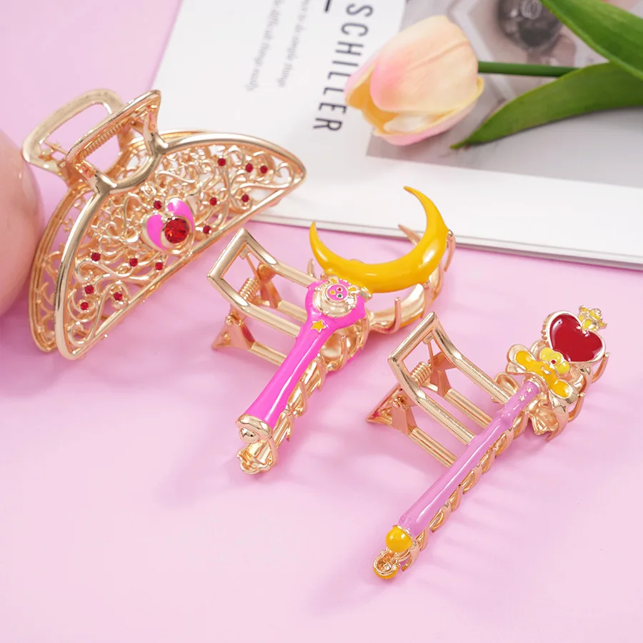 

NEW Japanese Style Alloy Magic Wand Hair Claw Cartoon Anime Claw Clips 10CM Large Hair Clips Hair Accessories for Women Girls