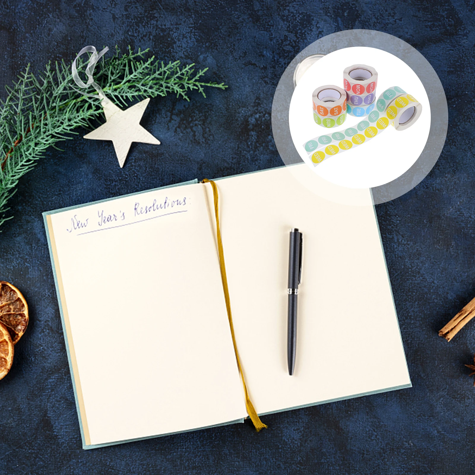 7 Rolls Date Mark Sticker Days of Week Labels The Decorative Stickers Copper Plate Adhesive