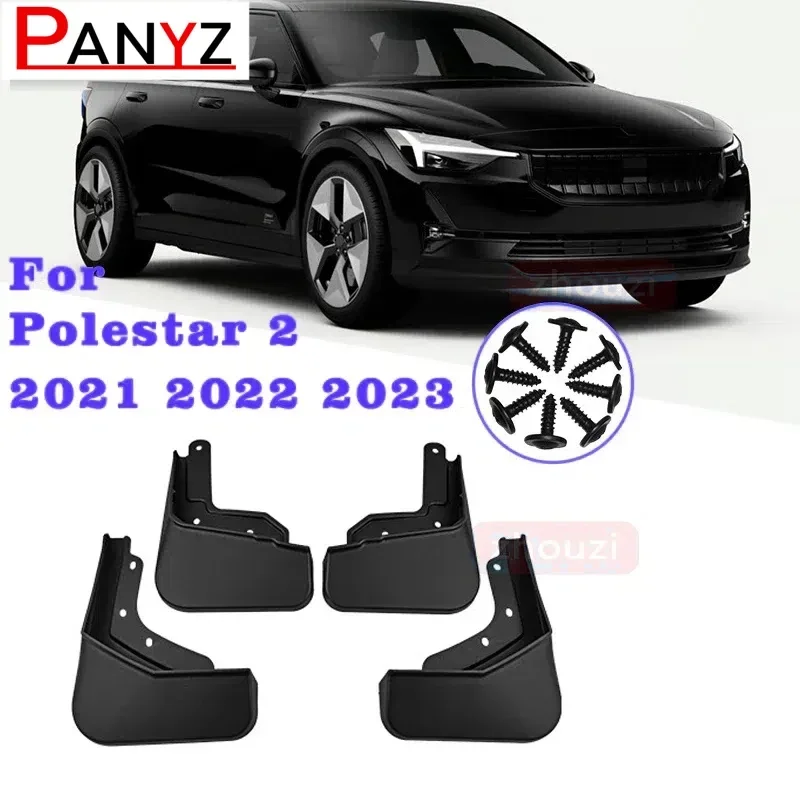 

MudFlaps For Polestar 2 2021 2022 2023 Mudguards Mud Flaps Splash Guards Front Rear Wheels Fender Car Accessories 4Pcs