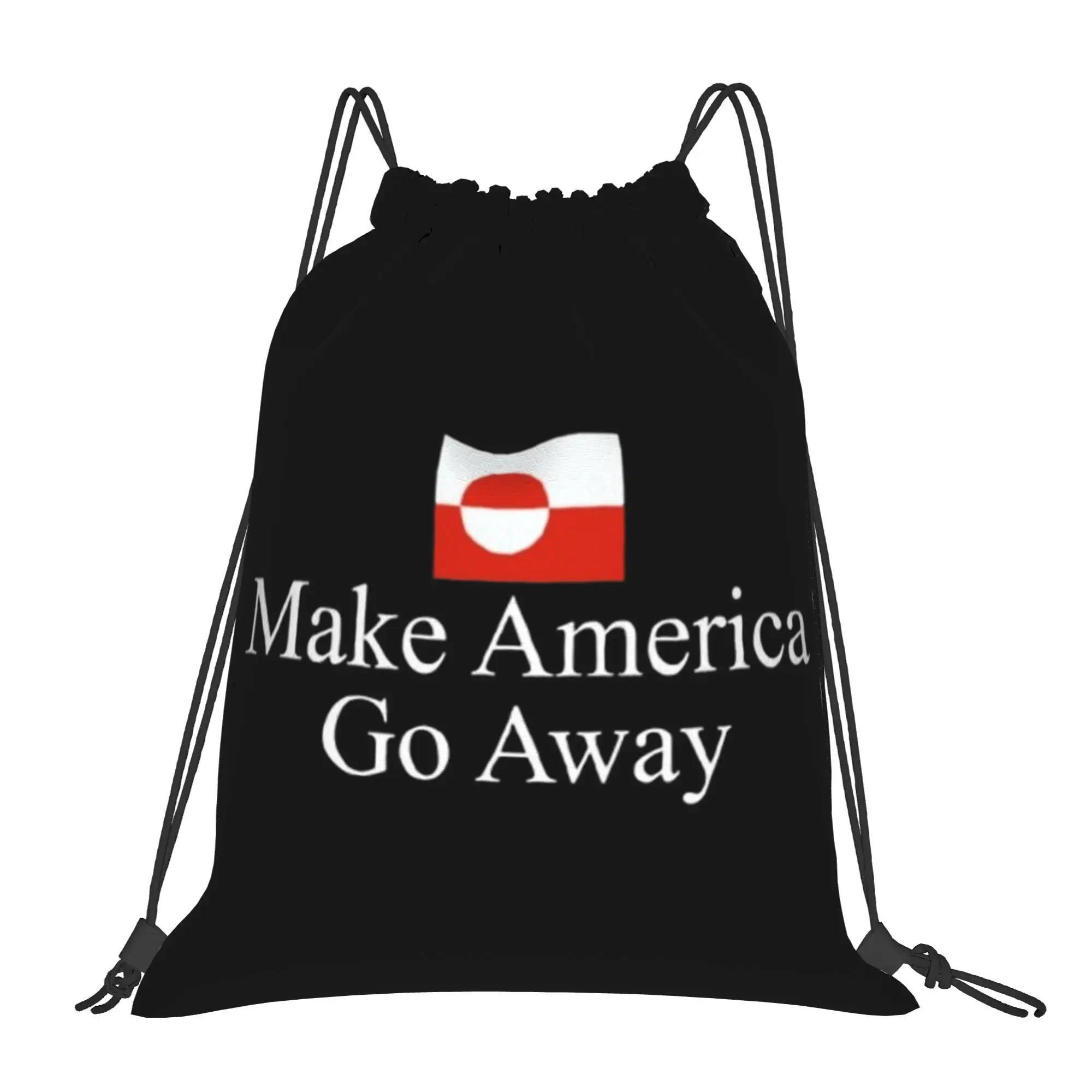 

Рюкзак-мешок на шнурках Make America Go Away Greenland Suppport, спортивная сумка для спортзала, водонепроницаемый, для походов