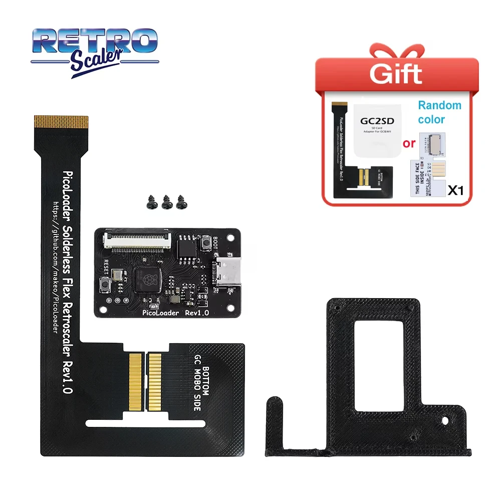 RetroScaler Black PicoLoader Flex Cable No Welding Required Compatible SD2SP2 GC2SD SDGecko for NGC GameCube Game Console
