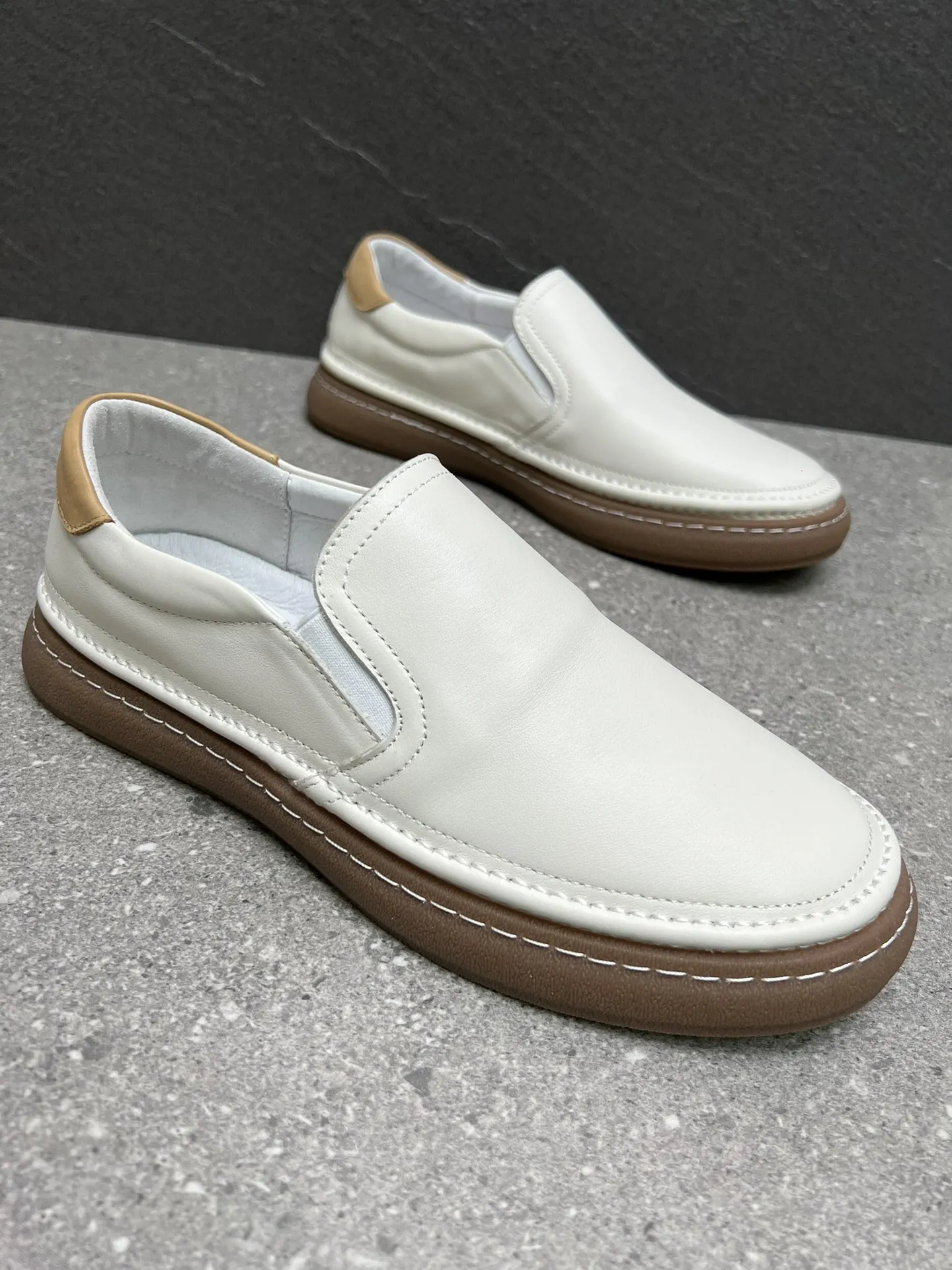

Мужские слипоны E Slip On: удобные дышащие кожаные туфли для повседневной носки и вождения, лоферы