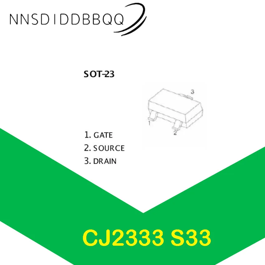 20 Pçs/lote CJ2333 S33 MOSFET Transistor SOT-23 P-canal-12V -6A 28mΩ @-4.5V NOVO