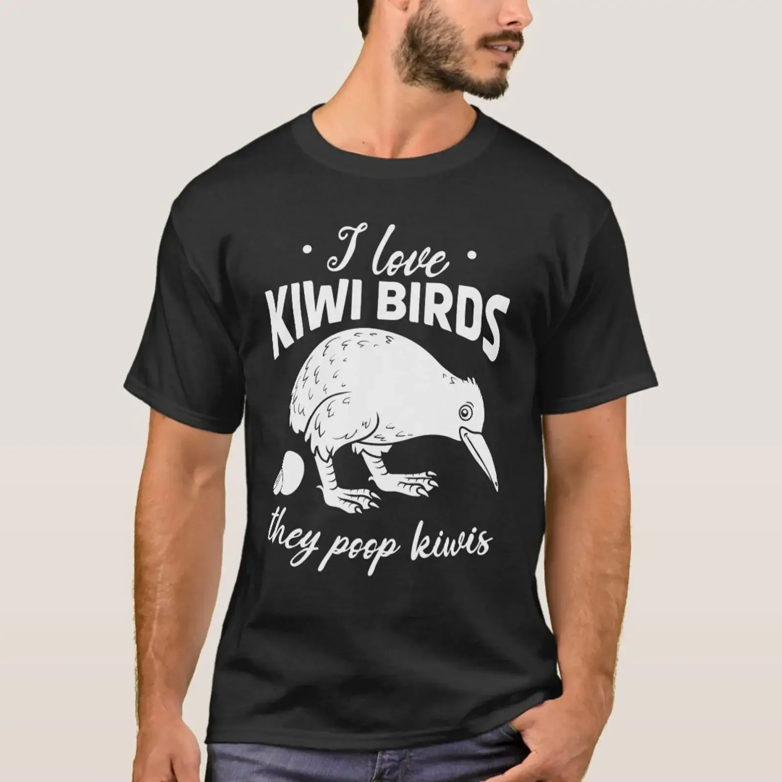 I Love Kiwi Birds They Poop Kiwis New Zealand T Shirt vintage Washed designer clothes Breathable Top For Everyday Wear Soft
