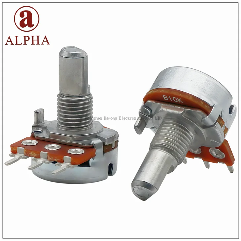 RV16 type Taiwan ALPHA power amplifier volume potentiometer B10K frequency converter speed control switch handle length 15MM