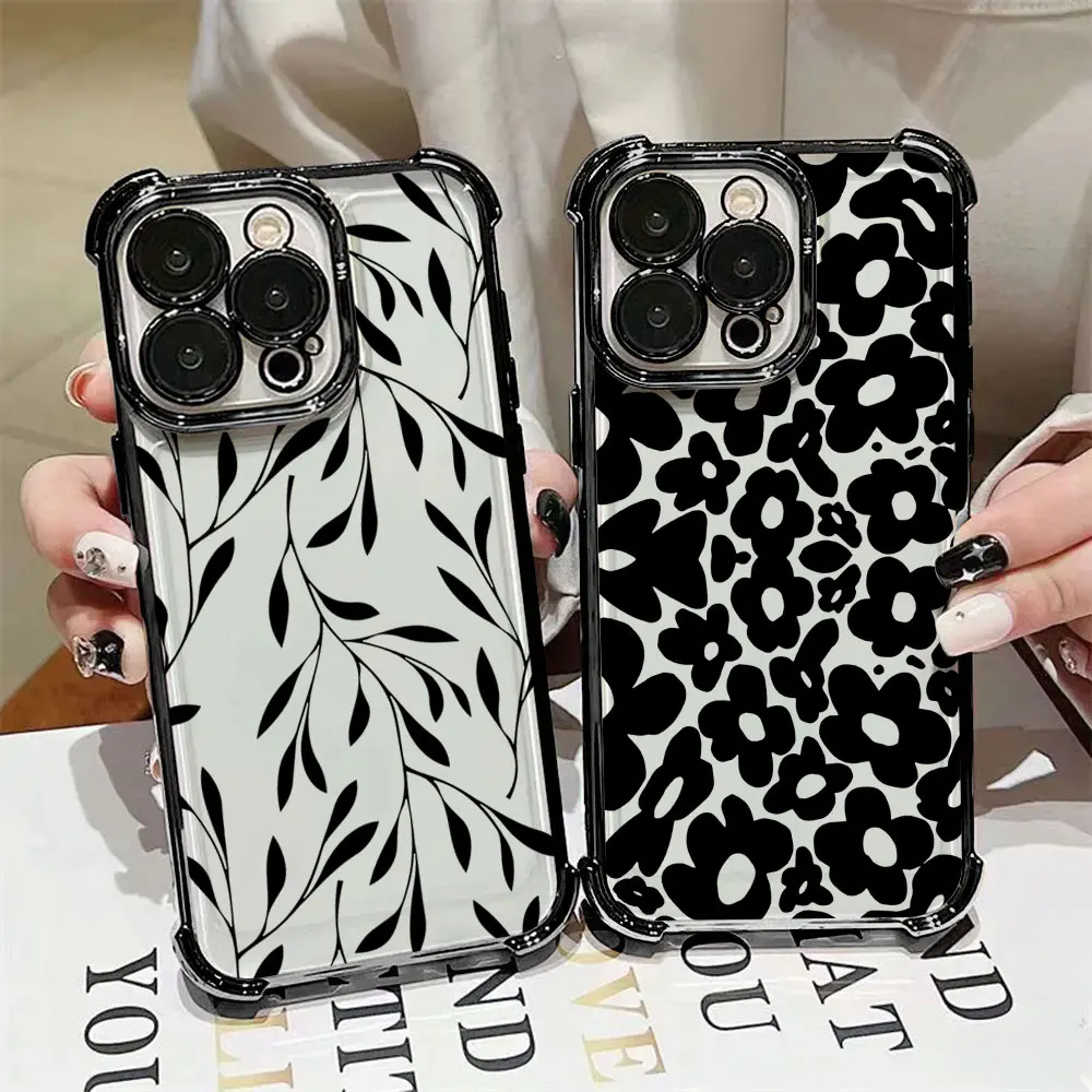 

Leaf Flower Butterfly Line Art Phone Case For Xiaomi 15T 14T 13 Pro 15 F8 Ultra Poco X7 F7 Pro 5G X3 5 X6 F5 M7 Soft Clear Cover
