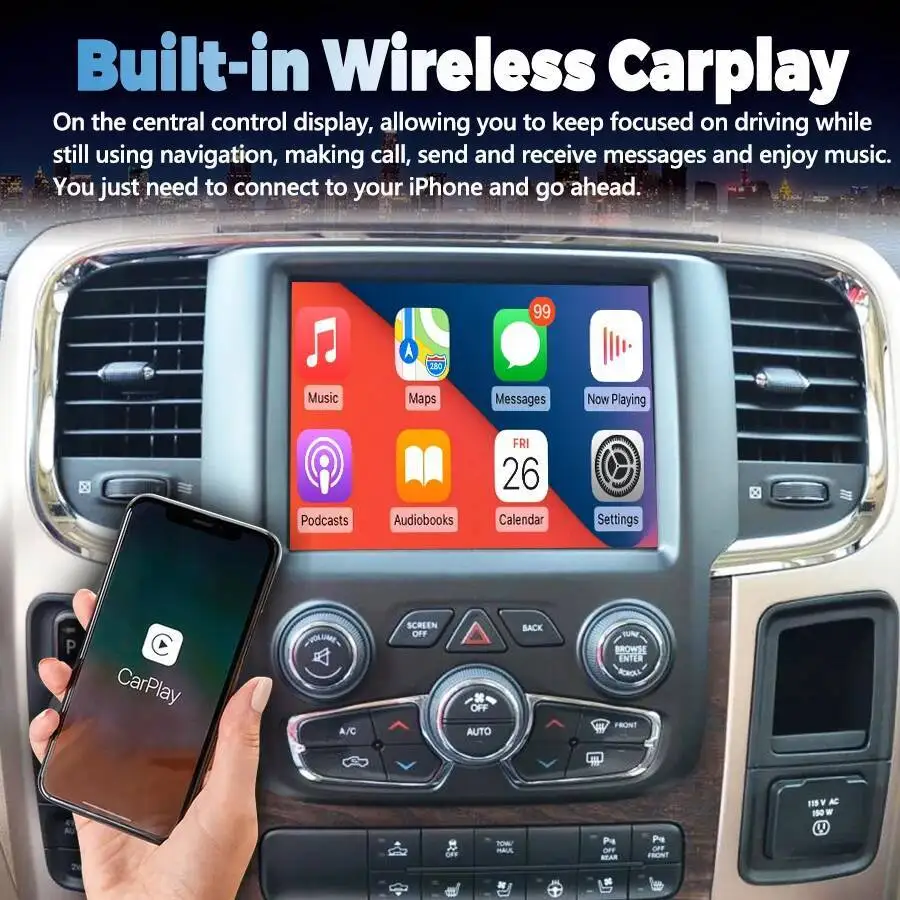 8.4''  Android 15 Screen For Dodge RAM 1500 2500 3500 2013 2018 Stereo Autoradio Carplay Multimedia Player Navigation WiFi GPS
