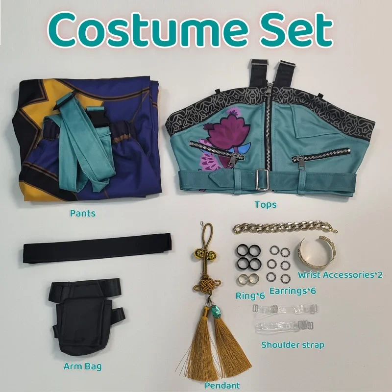 أزياء أنيمي KPop شيطان كوس الصيادين نجم زوي التأثيرية زوي شعر مستعار حلقة مجموعة كاملة مجموعة فتاة البدلة النساء لعب الأدوار في حفلة الهالوين #5