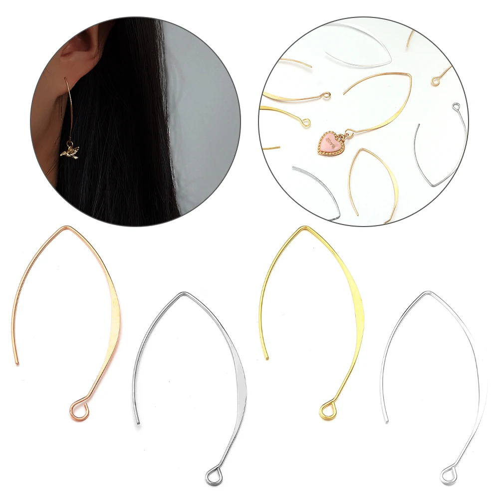 10-20pcs/lot Copper Anti Allergy V Shape Earring Hooks Hypoallergenic Earrings Clasp Ear Wire For DIY Jewelry Making Accessories