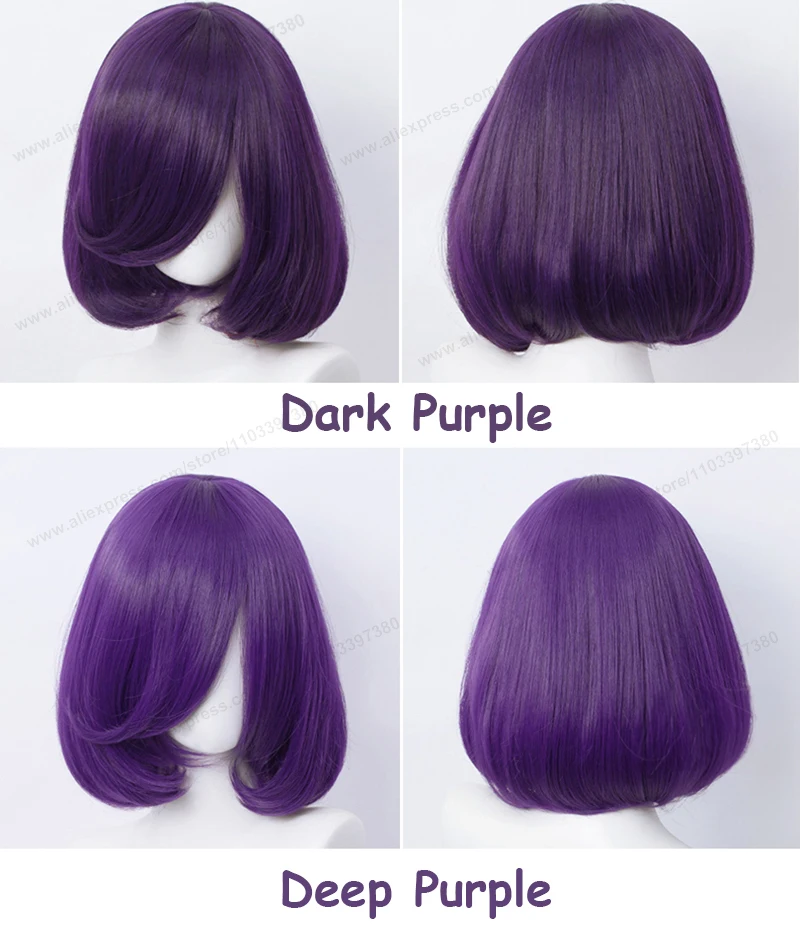 35cm Short Bob Cosplay Wig Golden Yellow Red Purple Black Blue Pink Women Bobo Hair Heat Resistant Hair Universal Anime Wigs