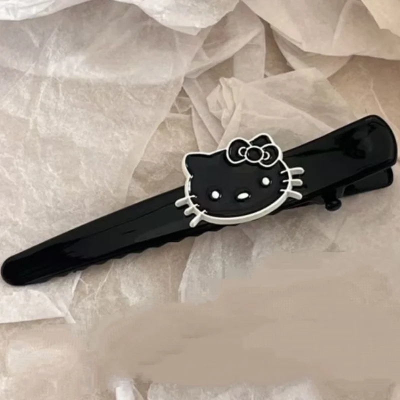 New Model Korean Style Black Skin Black Hello Kitty Cute Cartoon Hair Clip for Bangs Headwear Hair Accessory Broken Hair Clip