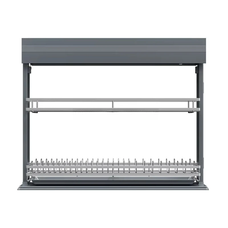 Custom Home Drop Down Storage Wall Cabinet Basket Kitchen Electric Lift Basket