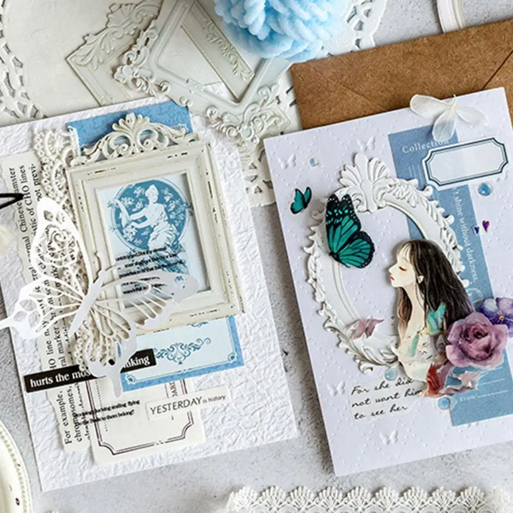 Patterned Lace Decoupage Sticker Vintage Style Embossed Sticker Embossed Sticker Retro Style Hollow Design Scrapbooking Supplies