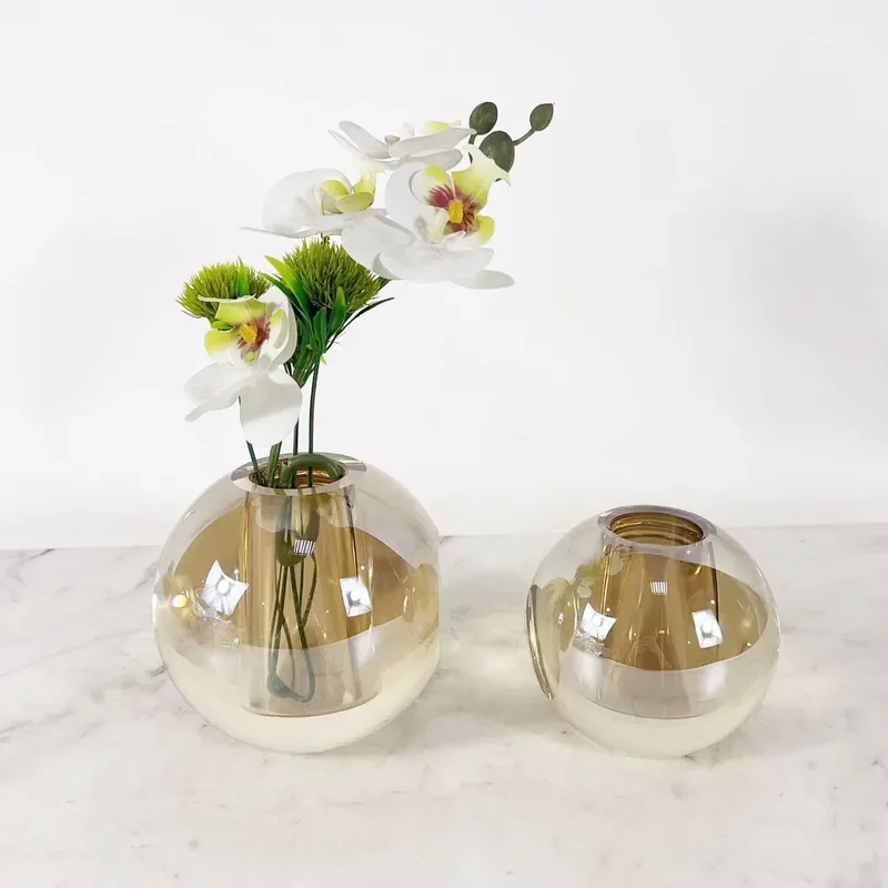 Modern Light Luxury Smoke Gray Vase For Living Room Desktop Flower Arrangement Home Decor Entrance Ornament Soft Furnishing