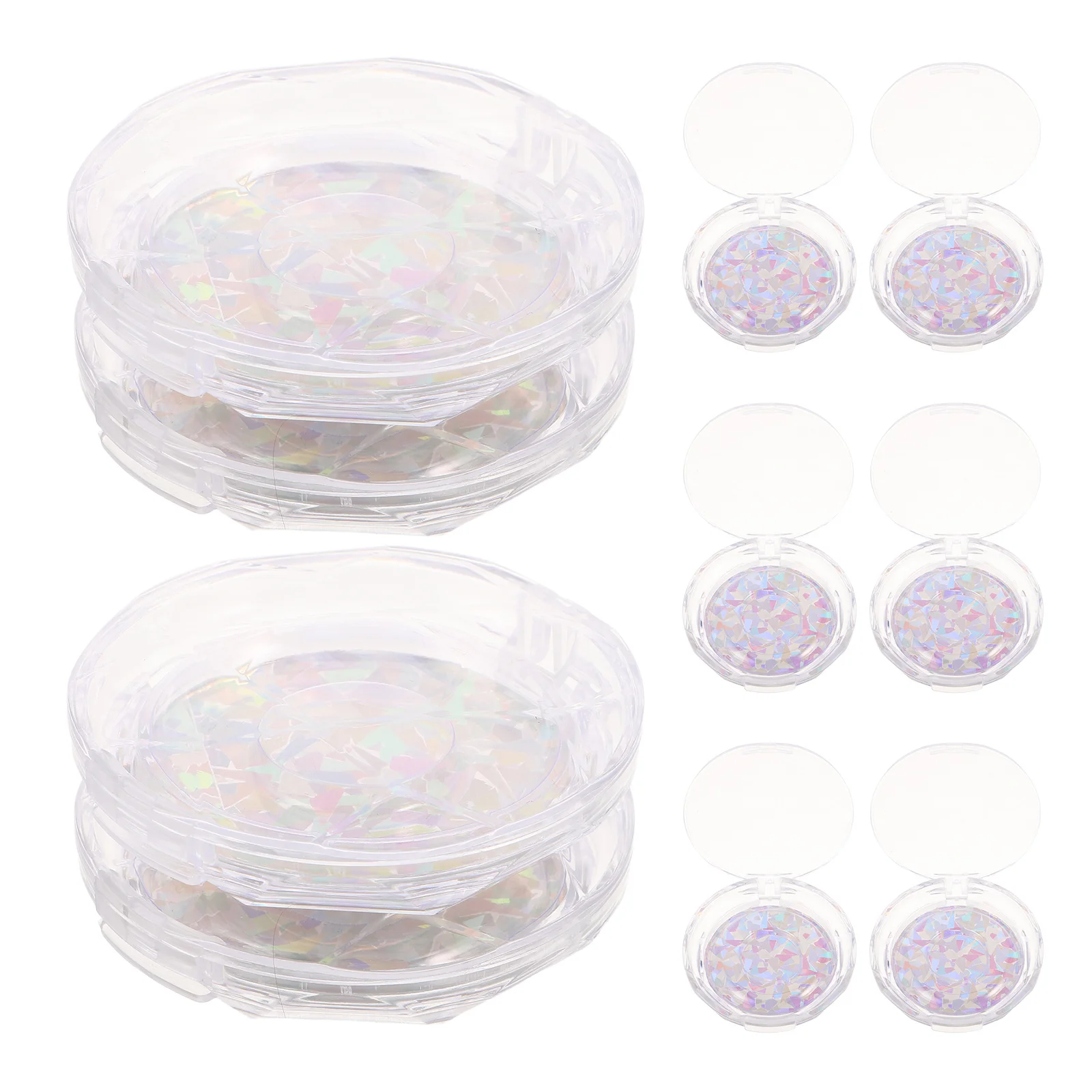 

10Pcs Eyelash Storage Box Circle Lash Organizer Plastic Case Compact Eyelash Container Travel False Lash Holder Storage