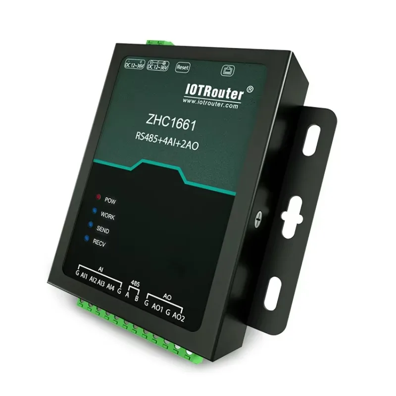 Modbus RS485 LAN Gateway Industrial Ethernet Module 4-20mA Analog 4AI 2AO MQTT 4AI 2AO Analog Industrial Ethernet Module