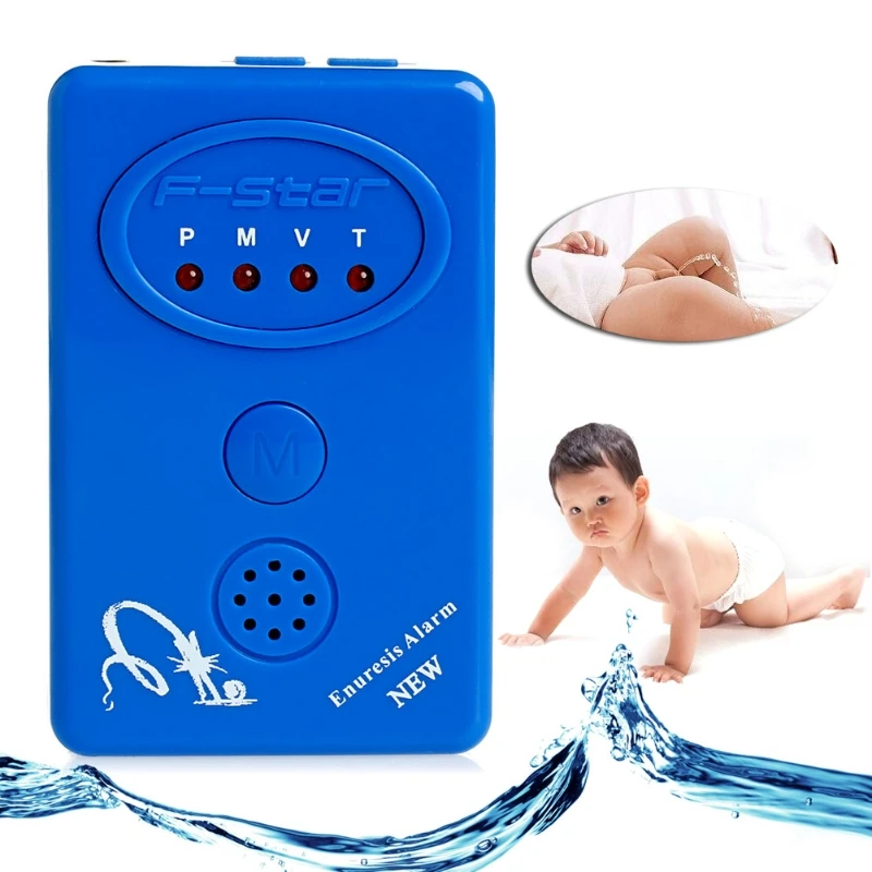 RXJC Adult Baby Bedwetting Enuresis Urine Bed Wetting Alarm +Sensor With Clamp Blue