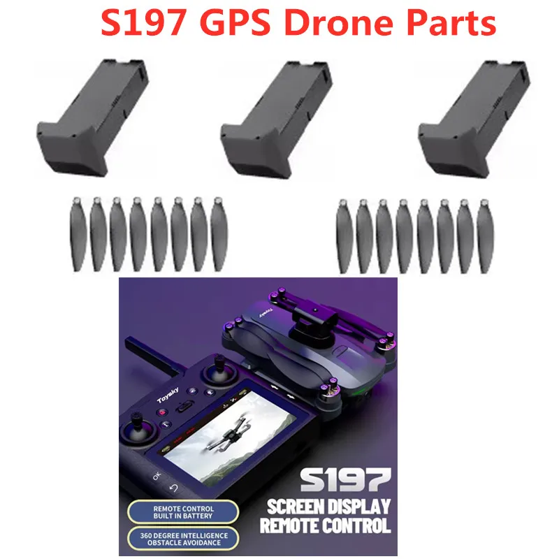 

S197 GPS Drone Battery 3.7V 2200MAH Battery For S197 GPS Drone Original Spare Parts S197 GPS Dron Battery Blades Parts
