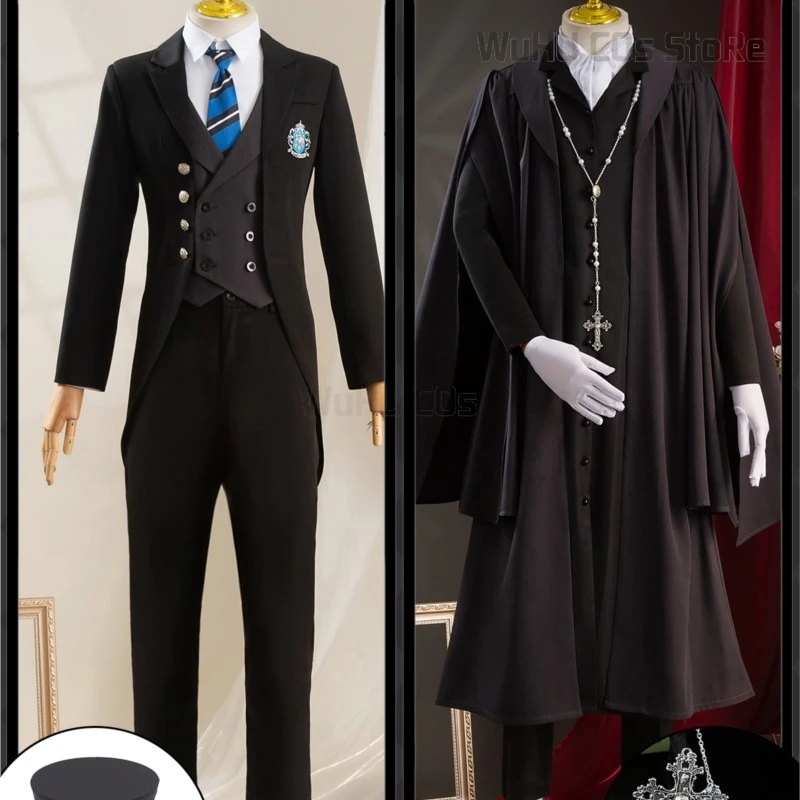 Black Butler Ciel Phantomhive Sebastian Michaelis Cosplay Costume Wig Anime Kuroshitsuji Outfit Public School Uniform Men Suit