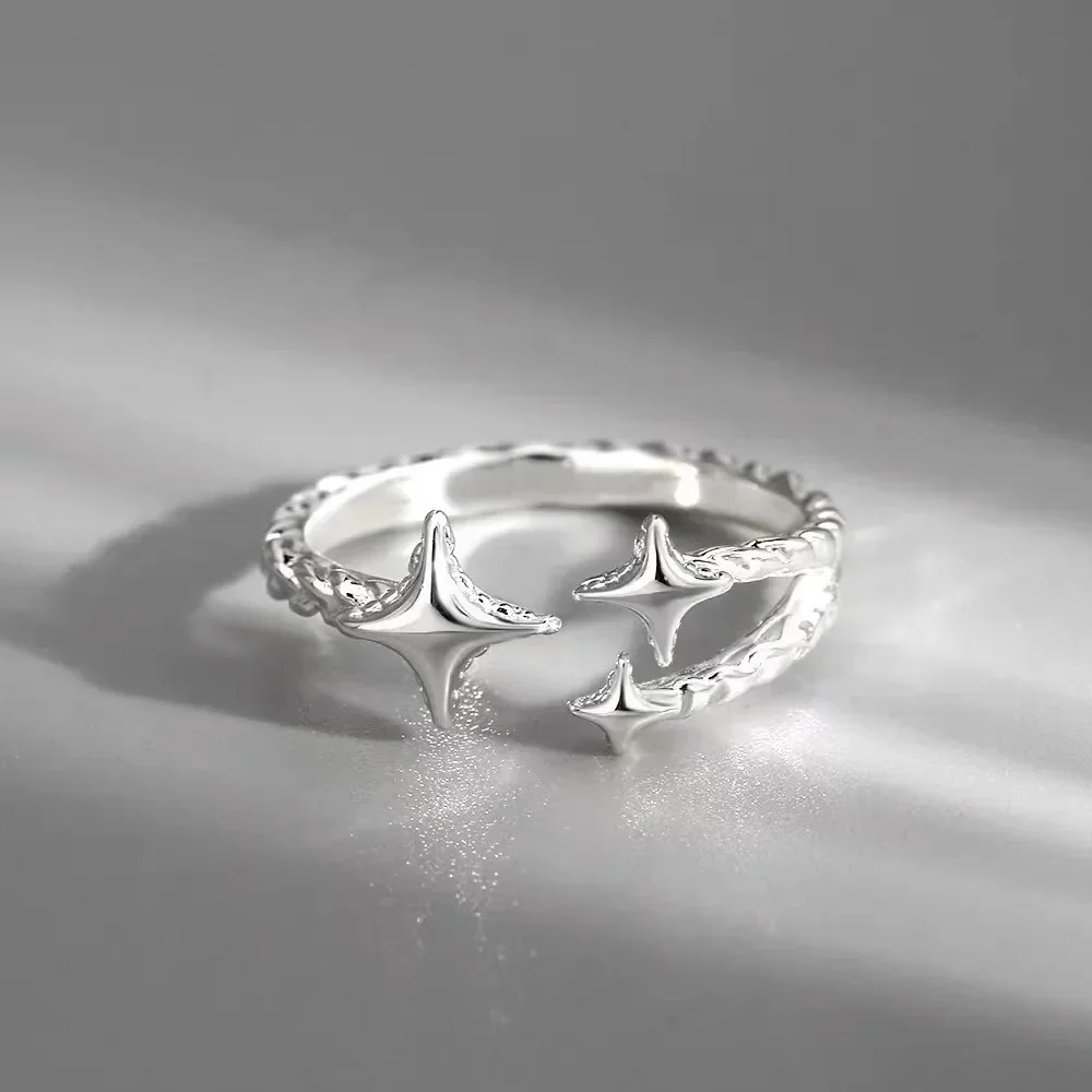 Women's 925 Sterling Silver Open Geometric Ring, Handmade