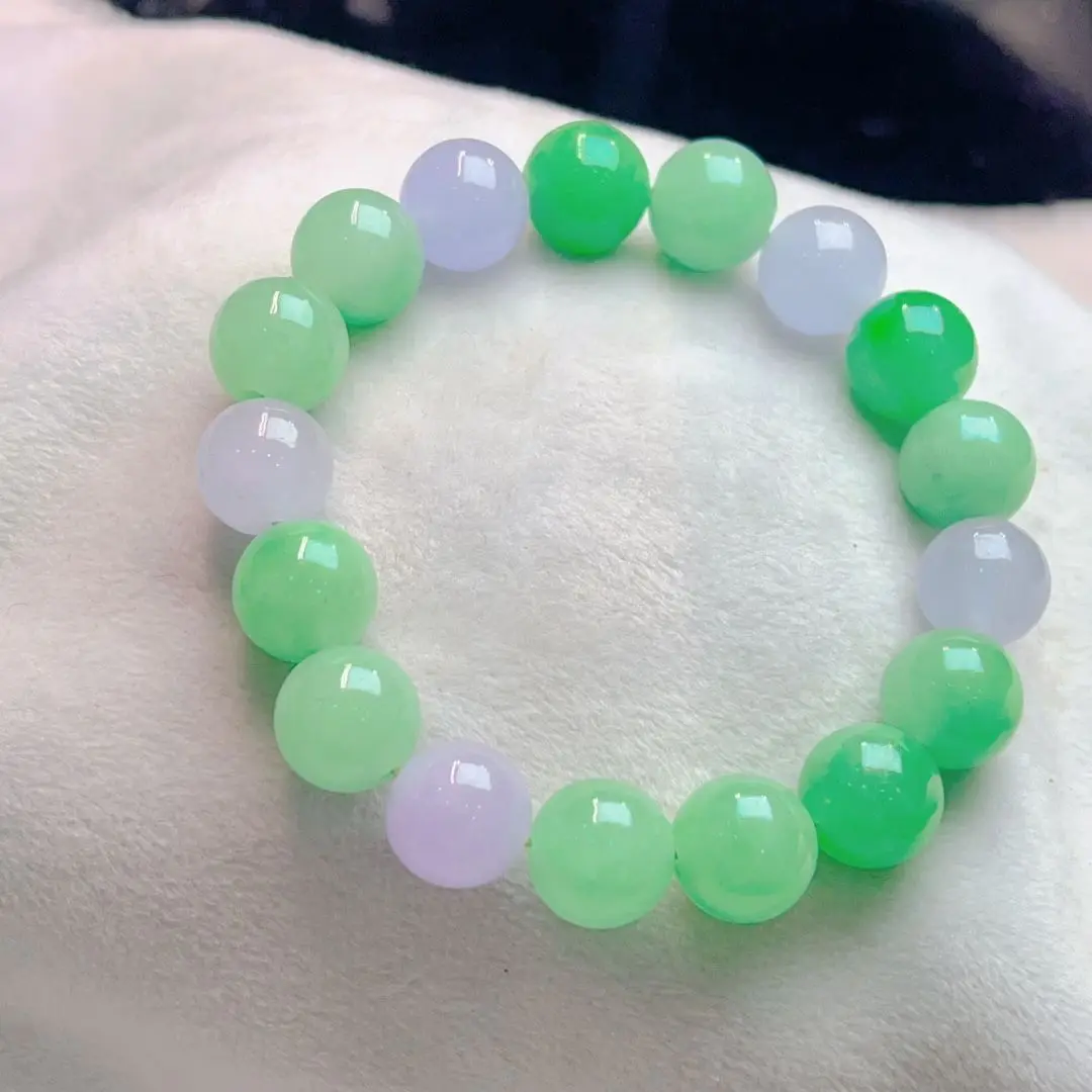 Myanmar old pit jadeite pure natural waxy ice spring colored bracelet antique new personality lucky versatile send yourself