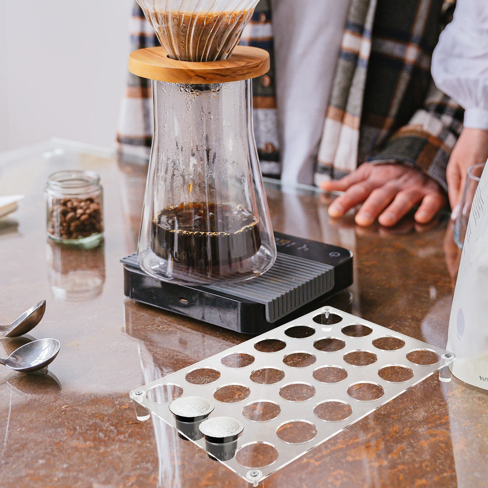 

24-Slot Coffee Capsule Storage Organizer Thickened Acrylic Coffee Pod Holder Station Kitchen Counter Storage Rack